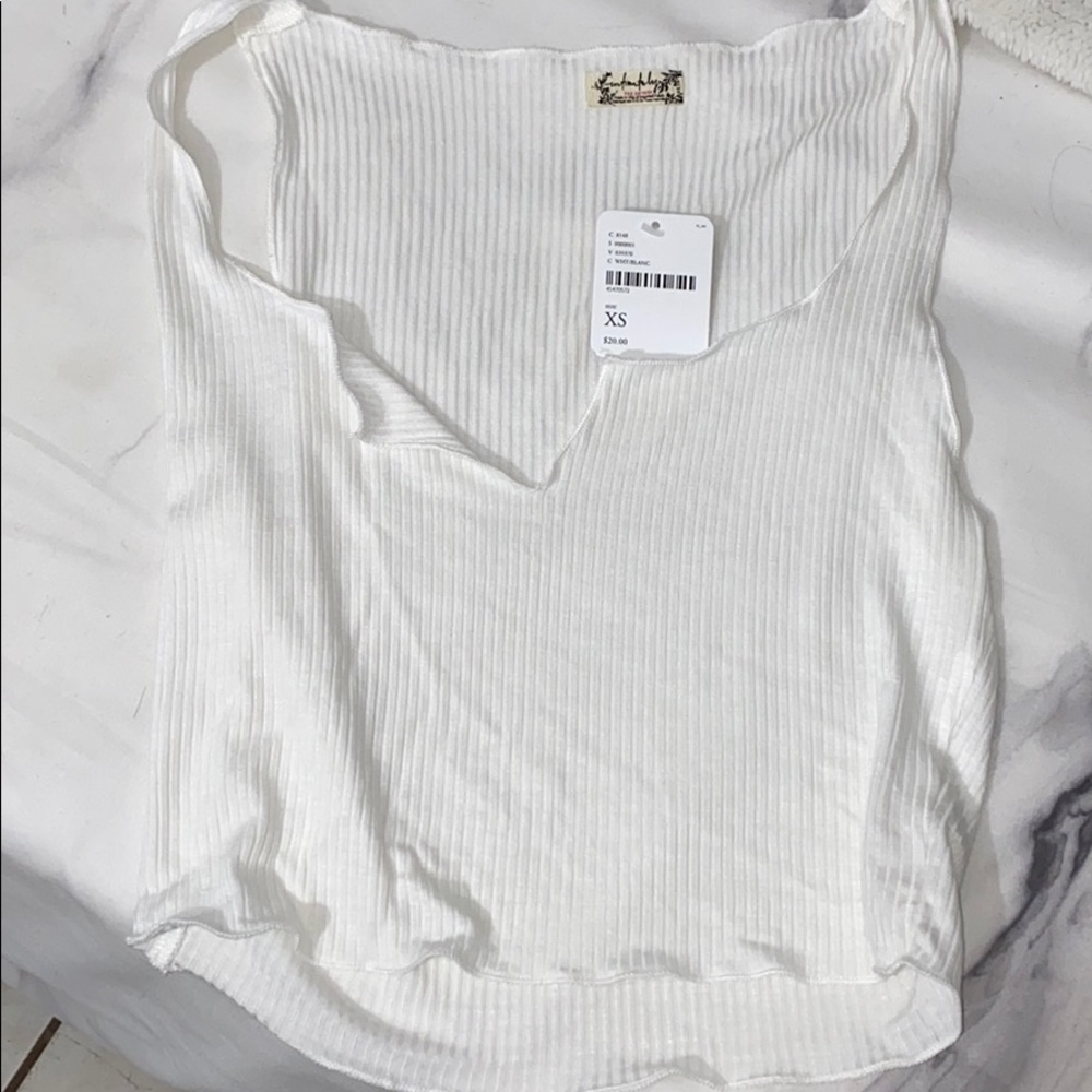 Free People basic transparent white cami V